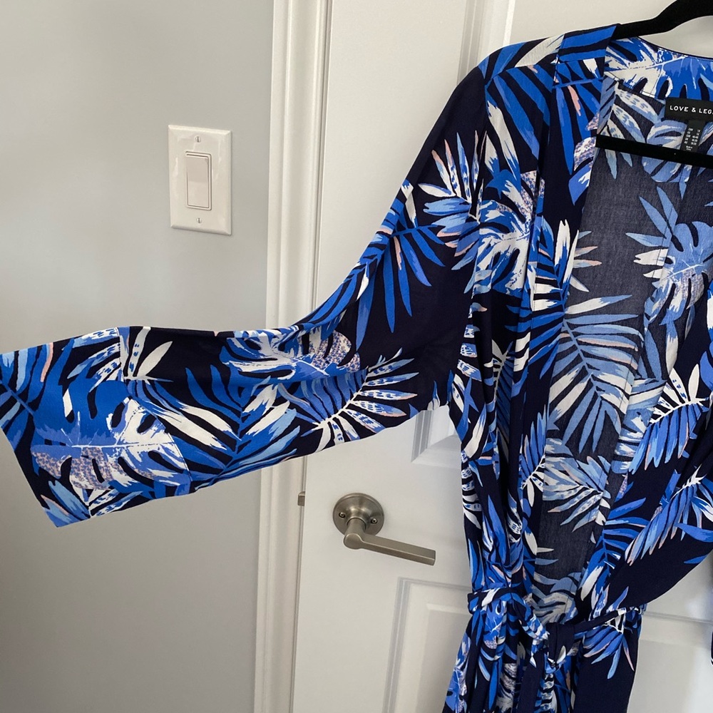 Love & Legend Tropical Print Belted Kimono Cardigan - Picture 6 of 9